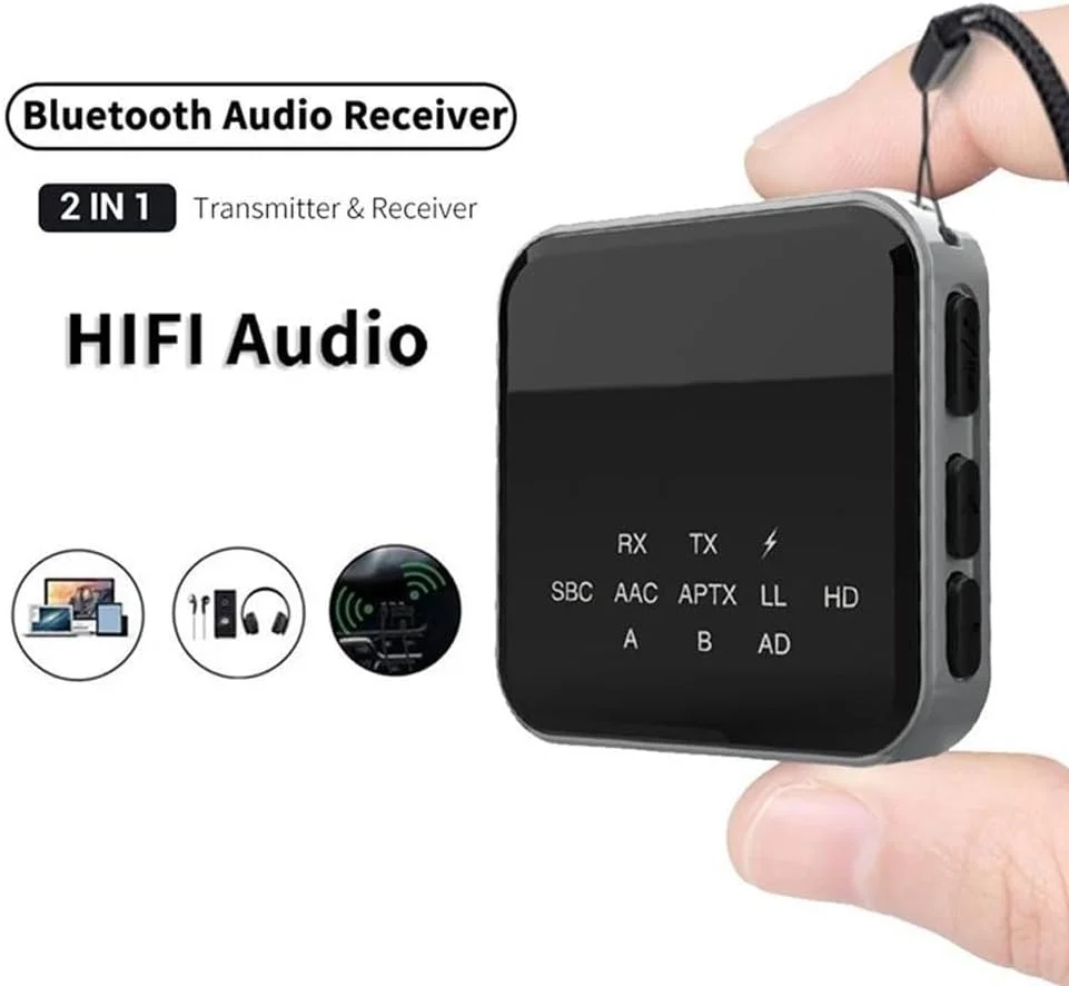 فرستنده و گیرنده صوتی بلوتوثی 2 در 1 آداپتور AUX 3.5 میلی متری بی سیم برای 2 عدد هدفون برای گوش دادن همزمان