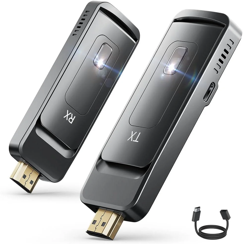 فرستنده و گیرنده HDMI بی سیم AIMIBO، آنتن تاشو، کانال قابل تنظیم، 4K@60Hz، توسعه دهنده HDMI صوتی و تصویری 5.8G برای لپ تاپ، دوربین، جعبه تلویزیون برای مانیتور، تلویزیون، 50 متر فرستنده و گیرنده HDMI بی سیم AIMIBO، آنتن تاشو، کانال قابل تنظیم، 4K@60Hz، توسعه دهنده HDMI صوتی و تصویری 5.8G برای لپ تاپ، دوربین، جعبه تلویزیون برای مانیتور، تلویزیون، 50 متر