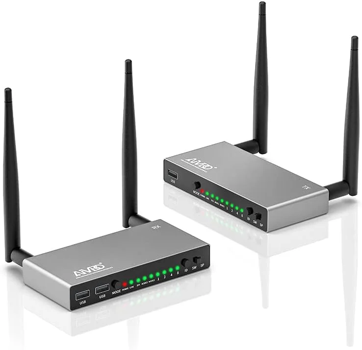 فرستنده و گیرنده بیسیم HDMI آیمیبو، 5.8G، 200 متر، کنترل KVM و IR، پشتیبانی از چند صفحه نمایش، پشتیبانی از نتفلیکس/تیکتاک فرستنده و گیرنده بیسیم HDMI آیمیبو، 5.8G، 200 متر، کنترل KVM و IR، پشتیبانی از چند صفحه نمایش، پشتیبانی از نتفلیکس/تیکتاک