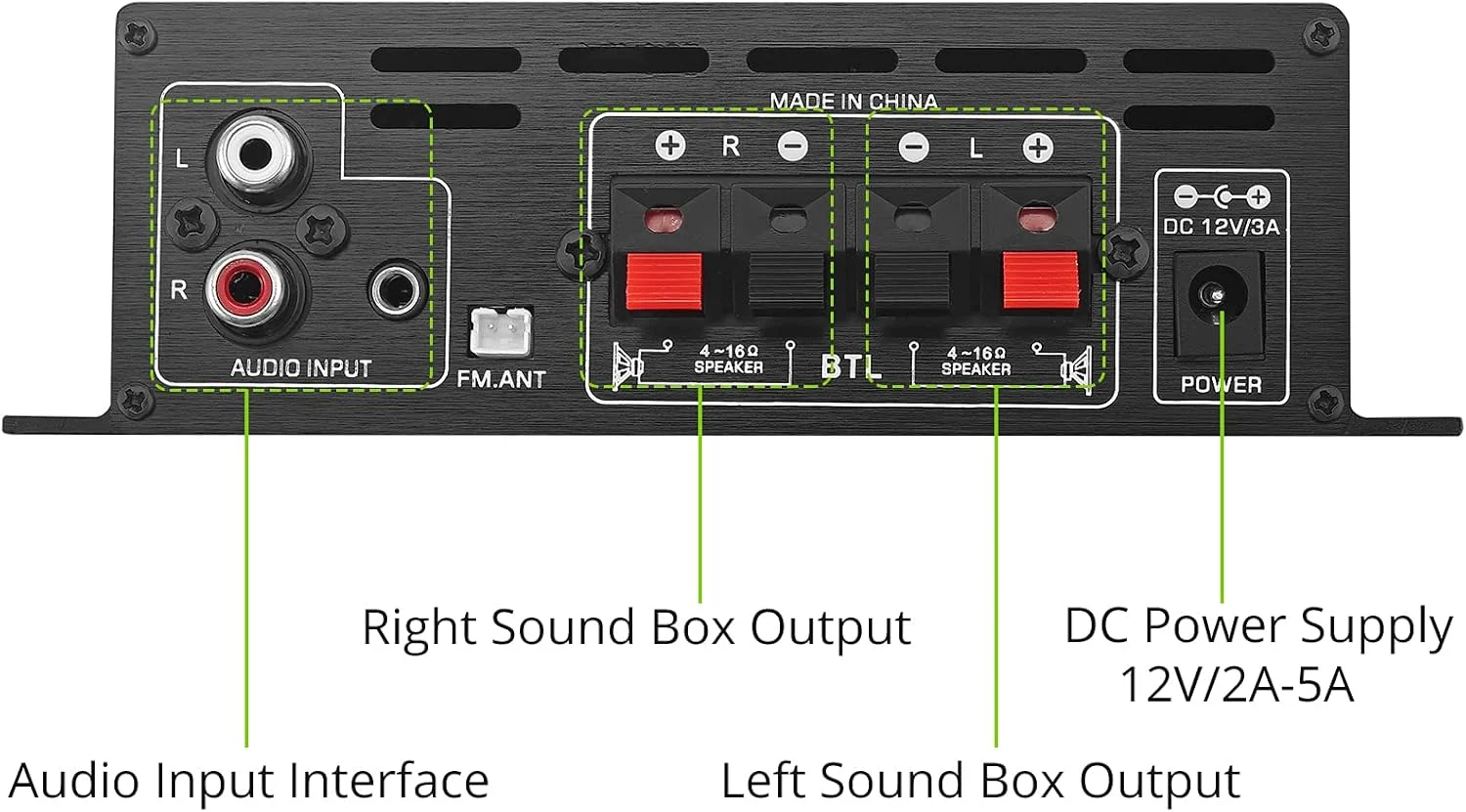 آمپلی فایر صوتی استریو با گیرنده بلوتوث 5.0، 40 وات در 2 کانال، آمپلی فایر صوتی بی سیم با پشتیبانی از ورودی های متعدد، دارای صفحه نمایش LCD، کنترل از راه دور و منبع تغذیه آمپلی فایر صوتی استریو با گیرنده بلوتوث 5.0، 40 وات در 2 کانال، آمپلی فایر صوتی بی سیم با پشتیبانی از ورودی های متعدد، دارای صفحه نمایش LCD، کنترل از راه دور و منبع تغذیه