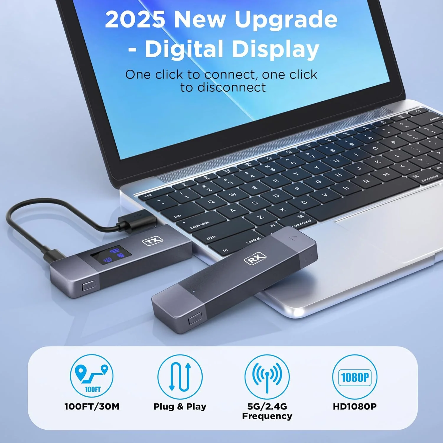 فرستنده و گیرنده HDMI بیسیم ارتقا یافته 2025، رمزگشایی 4K خروجی ویدیویی Ultra HD با کیفیت 1080P@60Hz، نمایشگر LED، Plug&Play 5G+2.4G برای انتقال ویدیو و صدا به مانیتور از PC/پروژکتور/TV Box فرستنده و گیرنده HDMI بیسیم ارتقا یافته 2025، رمزگشایی 4K خروجی ویدیویی Ultra HD با کیفیت 1080P@60Hz، نمایشگر LED، Plug&Play 5G+2.4G برای انتقال ویدیو و صدا به مانیتور از PC/پروژکتور/TV Box