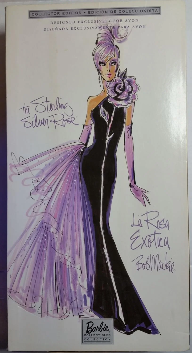 عروسک کلکسیونی باربی باب مکی آون با گل رز نقره ای استرلینگ