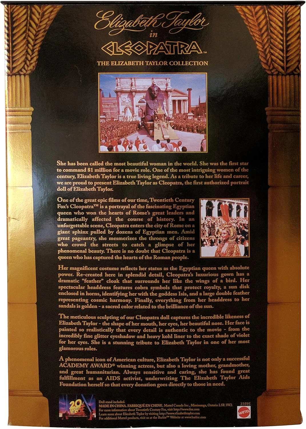 عروسک باربی در نقش الیزابت تیلور در کلئوپاترا عروسک باربی در نقش الیزابت تیلور در کلئوپاترا