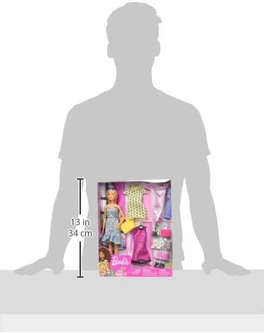 عروسک باربی و مجموعه لباس با 4 دست لباس کامل عروسک باربی و مجموعه لباس با 4 دست لباس کامل