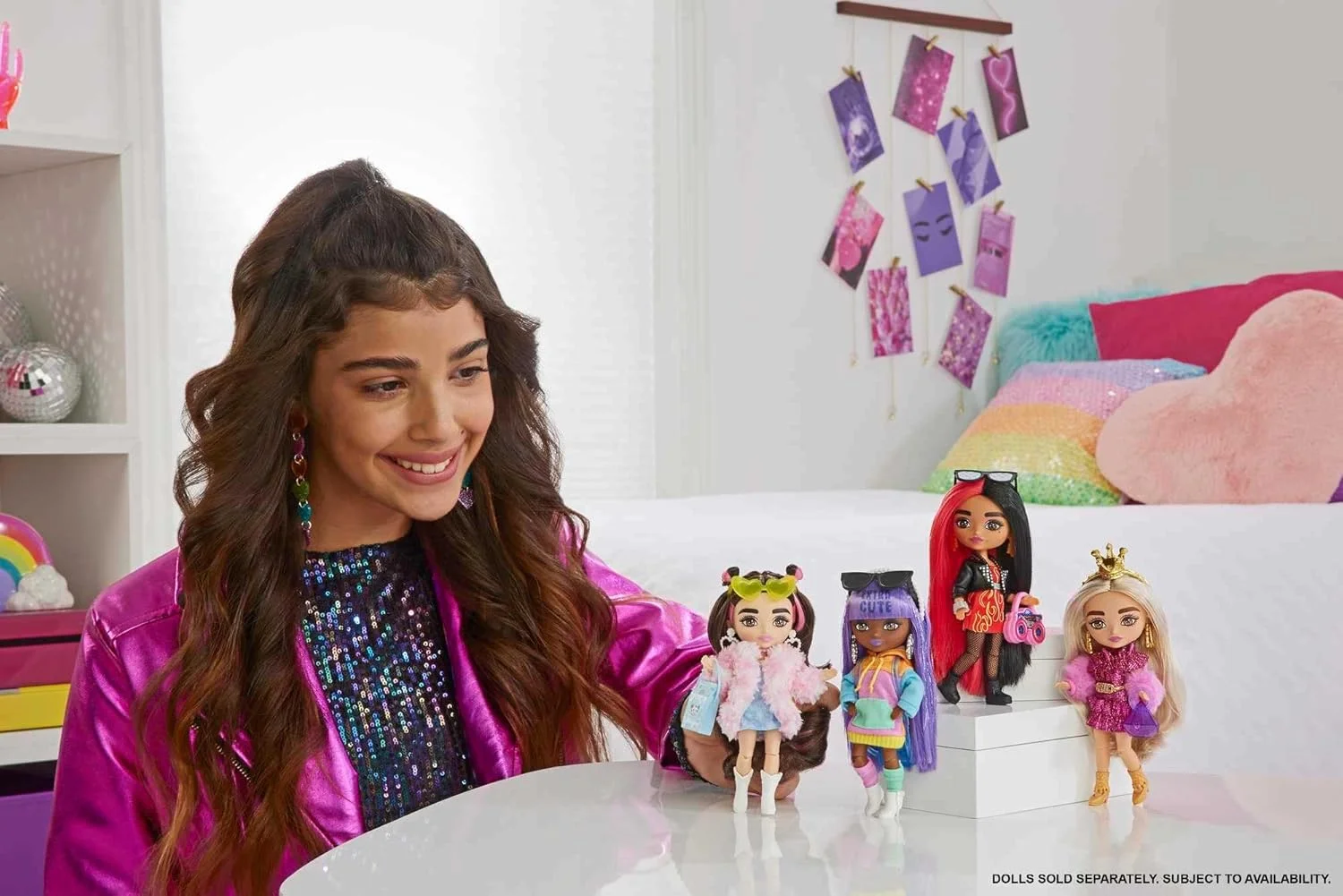 عروسک باربی اکسترا مینی با موهای قهوه ای، اسباب بازی و هدیه برای کودکان، لباس جین با کت خز مصنوعی، عروسک کوچک، لباس و لوازم جانبی، HKP90 عروسک باربی اکسترا مینی با موهای قهوه ای، اسباب بازی و هدیه برای کودکان، لباس جین با کت خز مصنوعی، عروسک کوچک، لباس و لوازم جانبی، HKP90