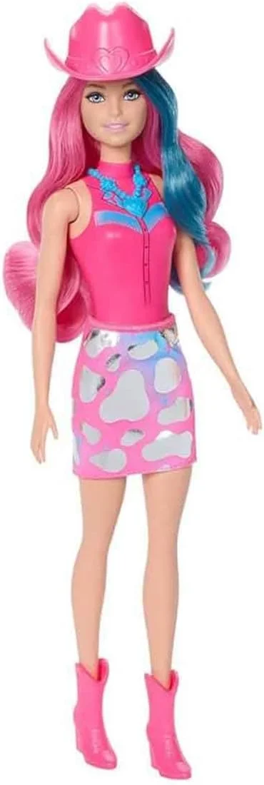 عروسک باربی Color Reveal به همراه لوازم جانبی و 6 سورپرایز، سری Disco Star با درخشش متالیک و تغییر رنگ بدنه (استایل ها ممکن است متفاوت باشند) عروسک باربی Color Reveal به همراه لوازم جانبی و 6 سورپرایز، سری Disco Star با درخشش متالیک و تغییر رنگ بدنه (استایل ها ممکن است متفاوت باشند)