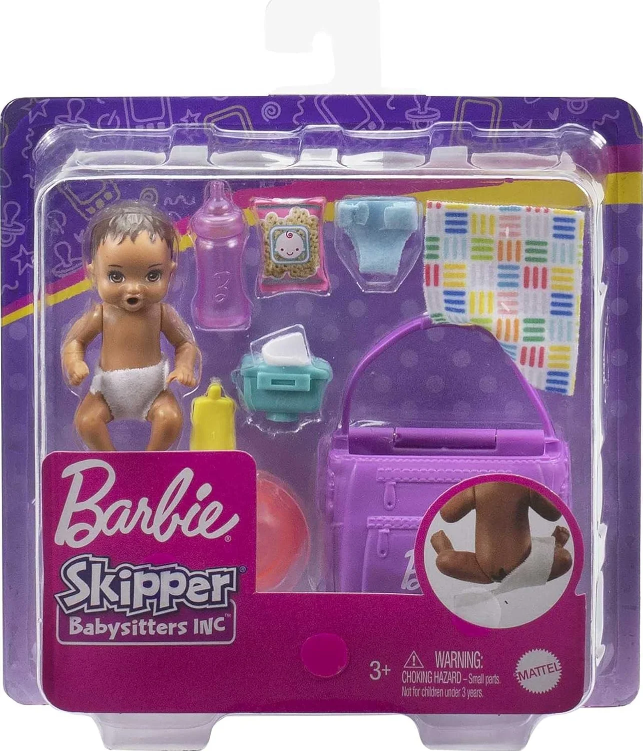 مجموعه بازی پرستاری و تعویض پوشک باربی Skipper Babysitters Inc. با عروسک نوزاد تغییر رنگ دهنده، کیف پوشک و لوازم جانبی مجموعه بازی پرستاری و تعویض پوشک باربی Skipper Babysitters Inc. با عروسک نوزاد تغییر رنگ دهنده، کیف پوشک و لوازم جانبی
