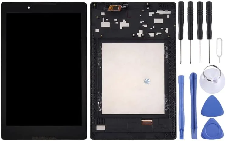 قطعات تعمیر تلفن همراه YMJUS صفحه نمایش LCD OEM برای تبلت Lenovo A8-50 با مجموعه کامل دیجیتایزر با قاب (مشکی) قطعات یدکی
