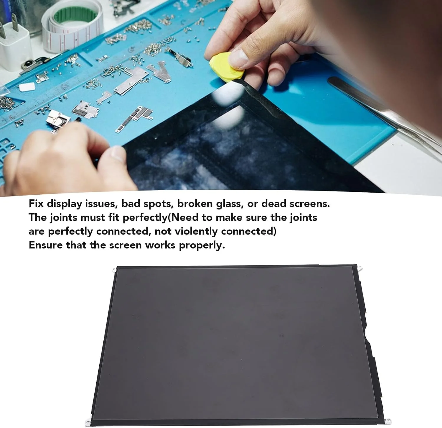 صفحه نمایش جایگزین تبلت مناسب برای نسل 7، 8 و 9 سال 2021، مجموعه دیجیتایزر صفحه لمسی LCD، شیشه لمسی برای تعمیر صفحه نمایش 10.2 اینچی، نصب حرفه ای