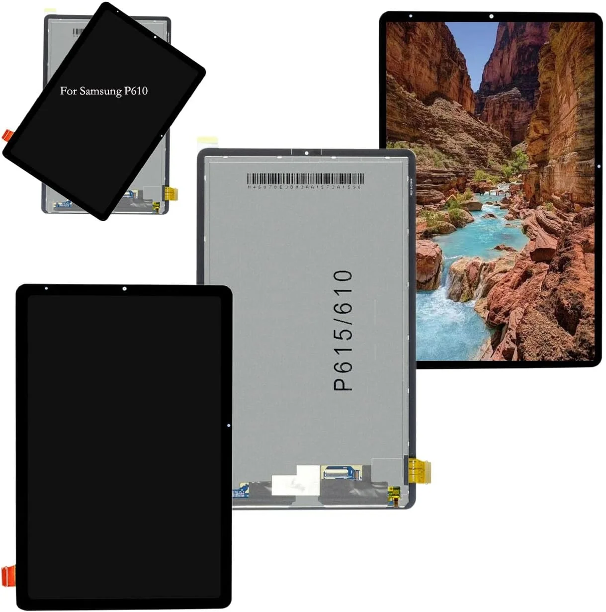 تعویض صفحه نمایش LCD و دیجیتایزر لمسی شیشه ای برای تبلت سامسونگ گلکسی تب S6 لایت P610 SM-P610 SM-P615