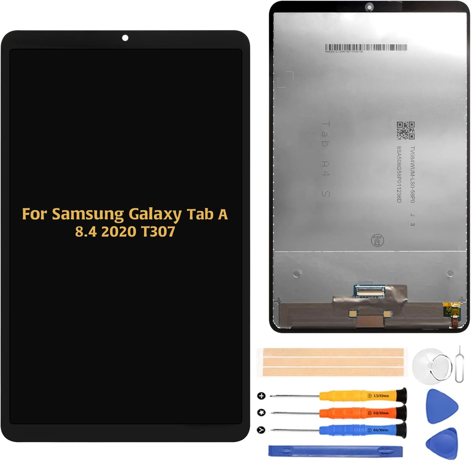 مجموعه کامل تعویض صفحه نمایش LCD و تاچ اسکرین تبلت A-MIND برای سامسونگ گلکسی تب A 8.4 2020 مدل T307 T307U، به همراه محافظ صفحه نمایش و ابزار