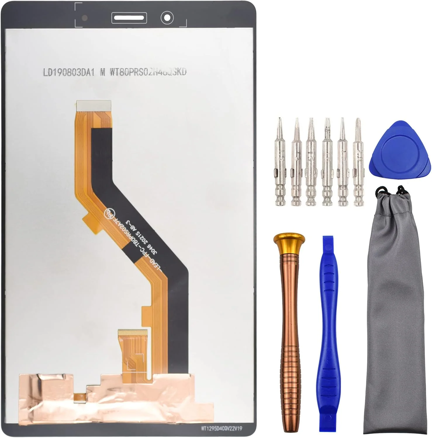 تعویض کامل صفحه نمایش تبلت شامل ال سی دی و دیجیتایزر لمسی Sunways برای (نسخه LTE) Samsung Galaxy Tab A 8.0 (2019) SM-T295 به همراه ابزار مشکی 8.0 اینچ