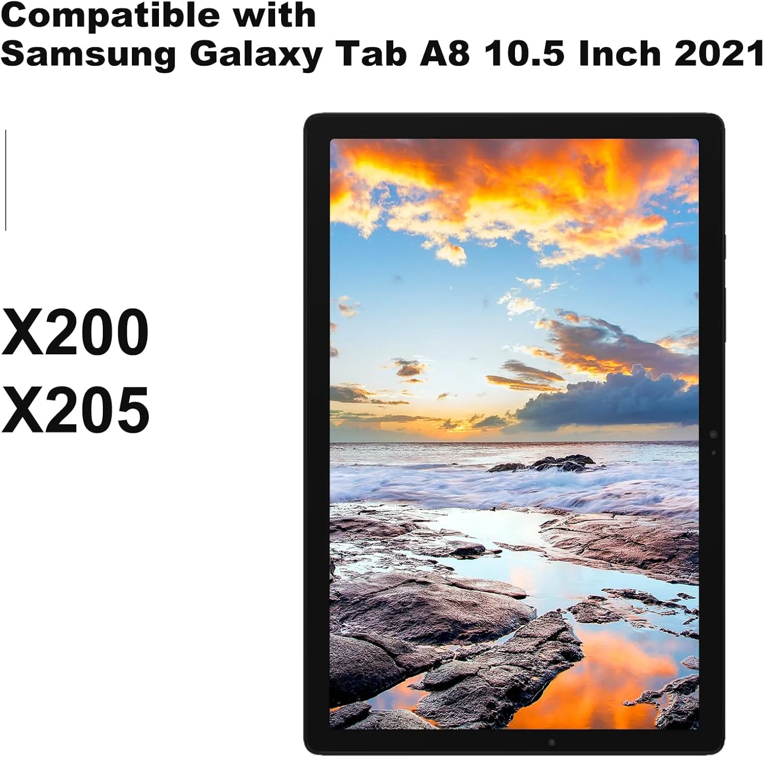 تعویض ال سی دی صفحه لمسی NB+ برای تبلت سامسونگ گلکسی تب A8 10.5 اینچ X200 X205 2021، واحد نمایشگر، دیجیتایزر، پنل شیشه ای جلویی مشکی همراه با ابزار