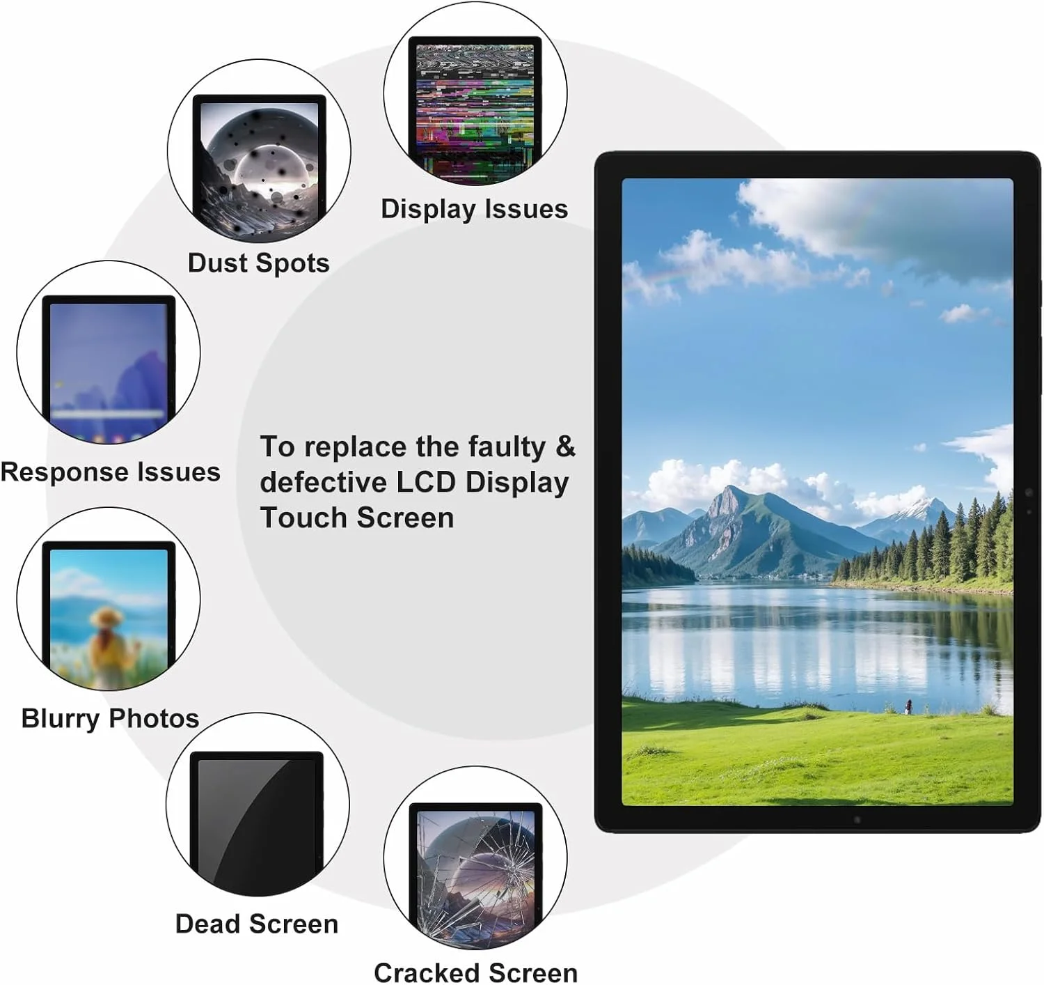 تعویض ال سی دی صفحه لمسی NB+ برای تبلت سامسونگ گلکسی تب A8 10.5 اینچ X200 X205 2021، واحد نمایشگر، دیجیتایزر، پنل شیشه ای جلویی مشکی همراه با ابزار