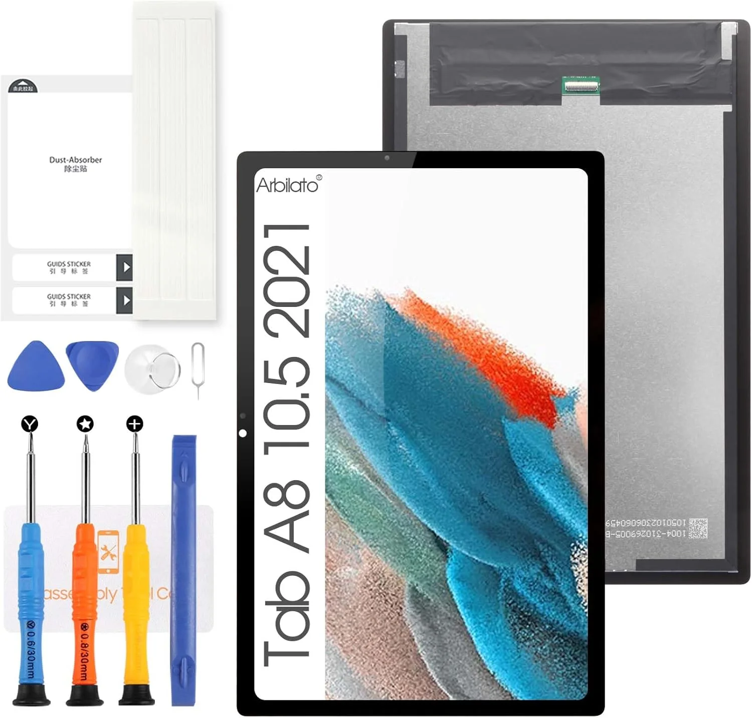 تعویض صفحه نمایش تبلت سامسونگ گلکسی تب A8 10.5 (2021) مدل X200، نمایشگر LCD مدل SM-X200 SM-X205، تاچ اسکرین دیجیتایزر، مجموعه کامل، همراه با ابزار (مشکی)