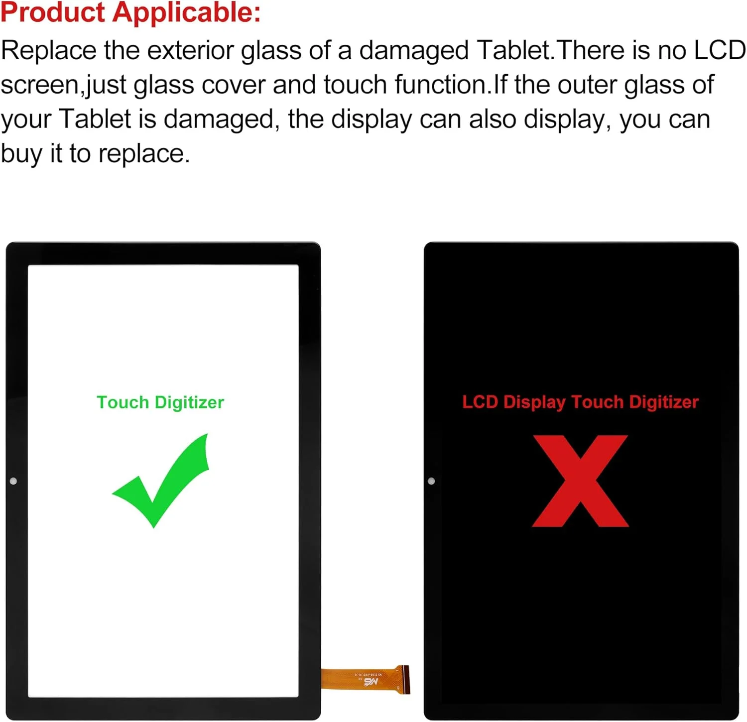 تعویض صفحه نمایش تبلت Moderness MB1001 با صفحه 10.1 اینچی، شامل چسب ضد آب (بدون دیجیتایزر و LCD)