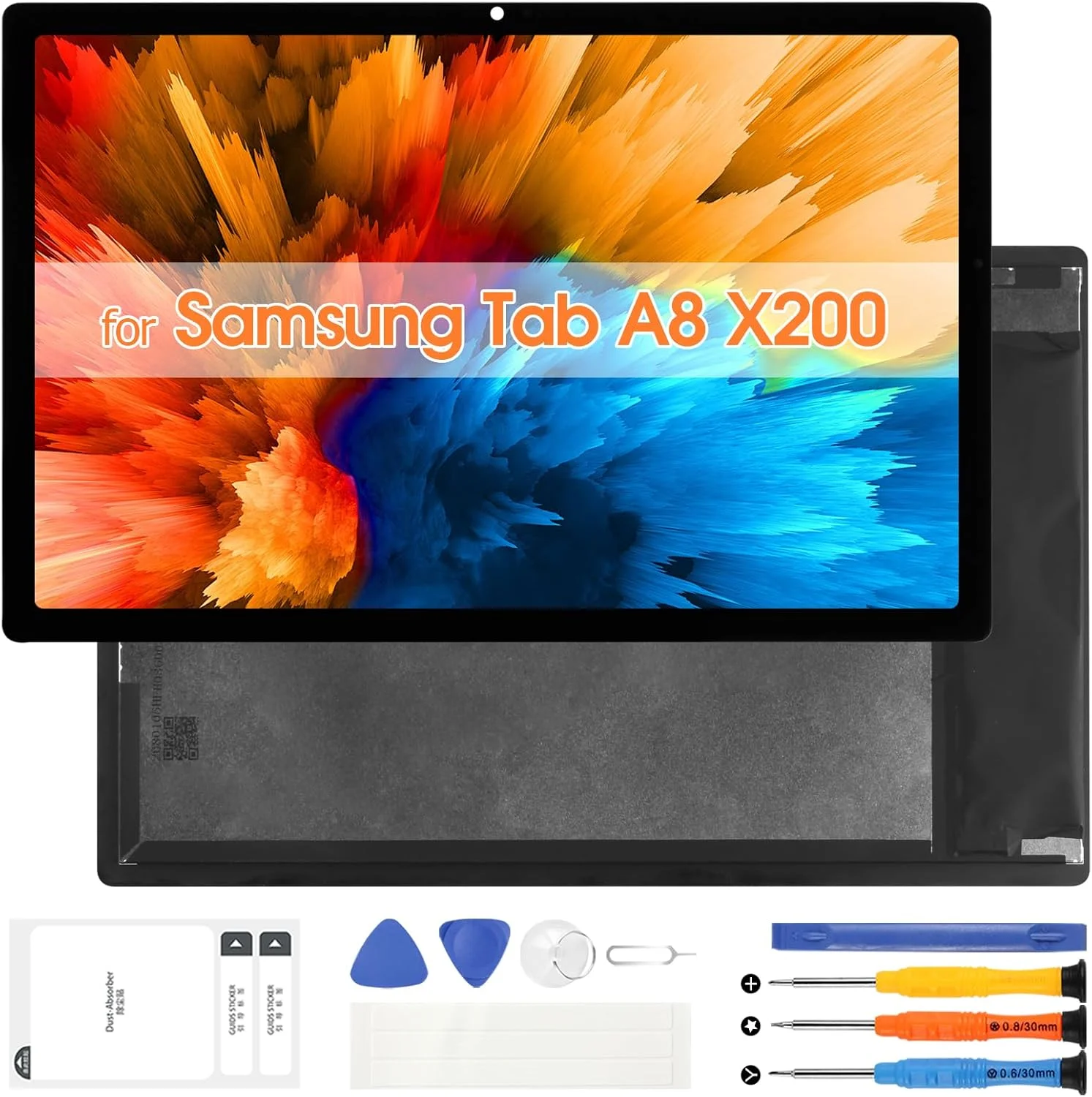 تعویض صفحه نمایش تبلت سامسونگ گلکسی A8 مدل SM-X200 SM-X205 به همراه ابزار تعمیر (مشکی، 10.5 اینچ)