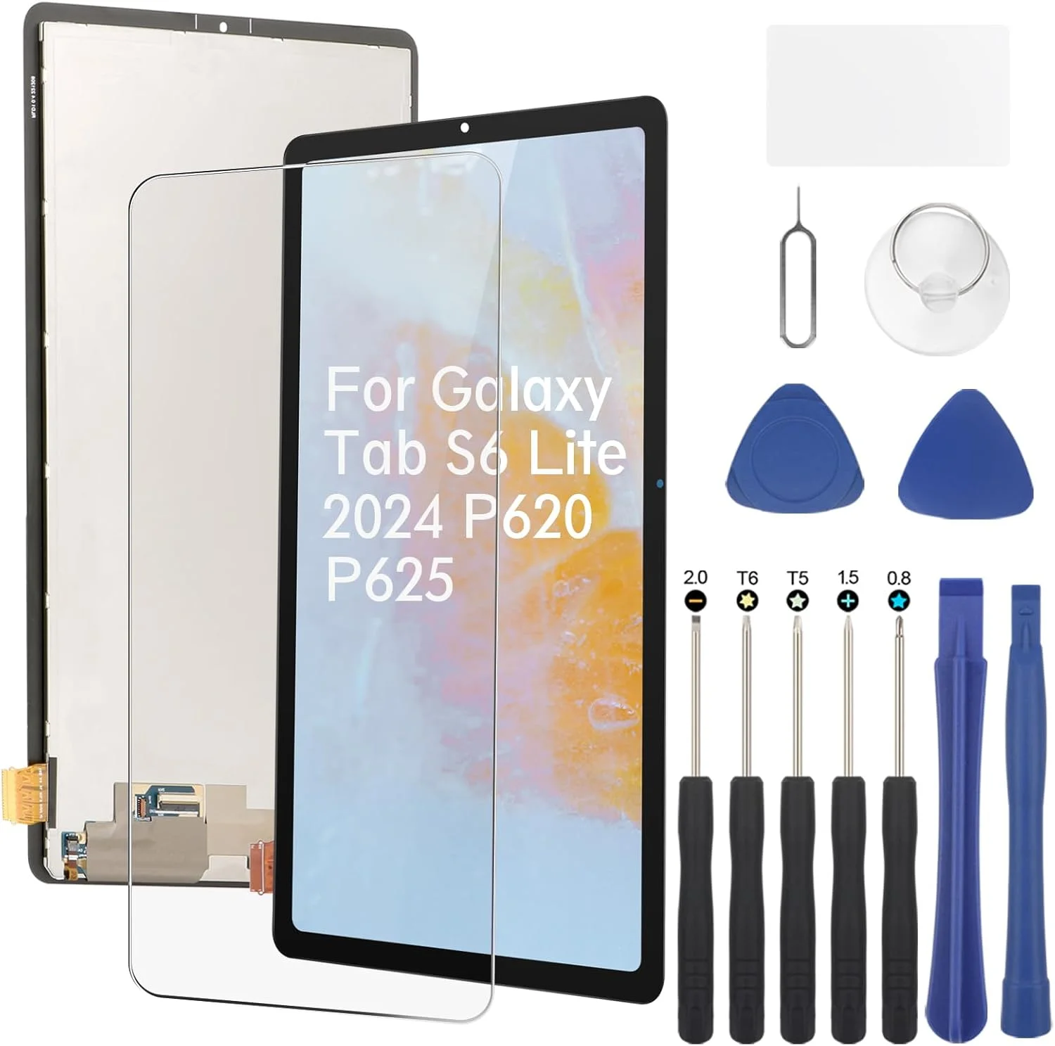 تعویض صفحه نمایش RongZy برای تبلت سامسونگ گلکسی تب S6 Lite 2024، تاچ اسکرین LCD و دیجیتایزر داخلی، مناسب برای تبلت سامسونگ تب S6 Lite 2024 مدل P620 P625، همراه با کیت ابزار (مشکی)