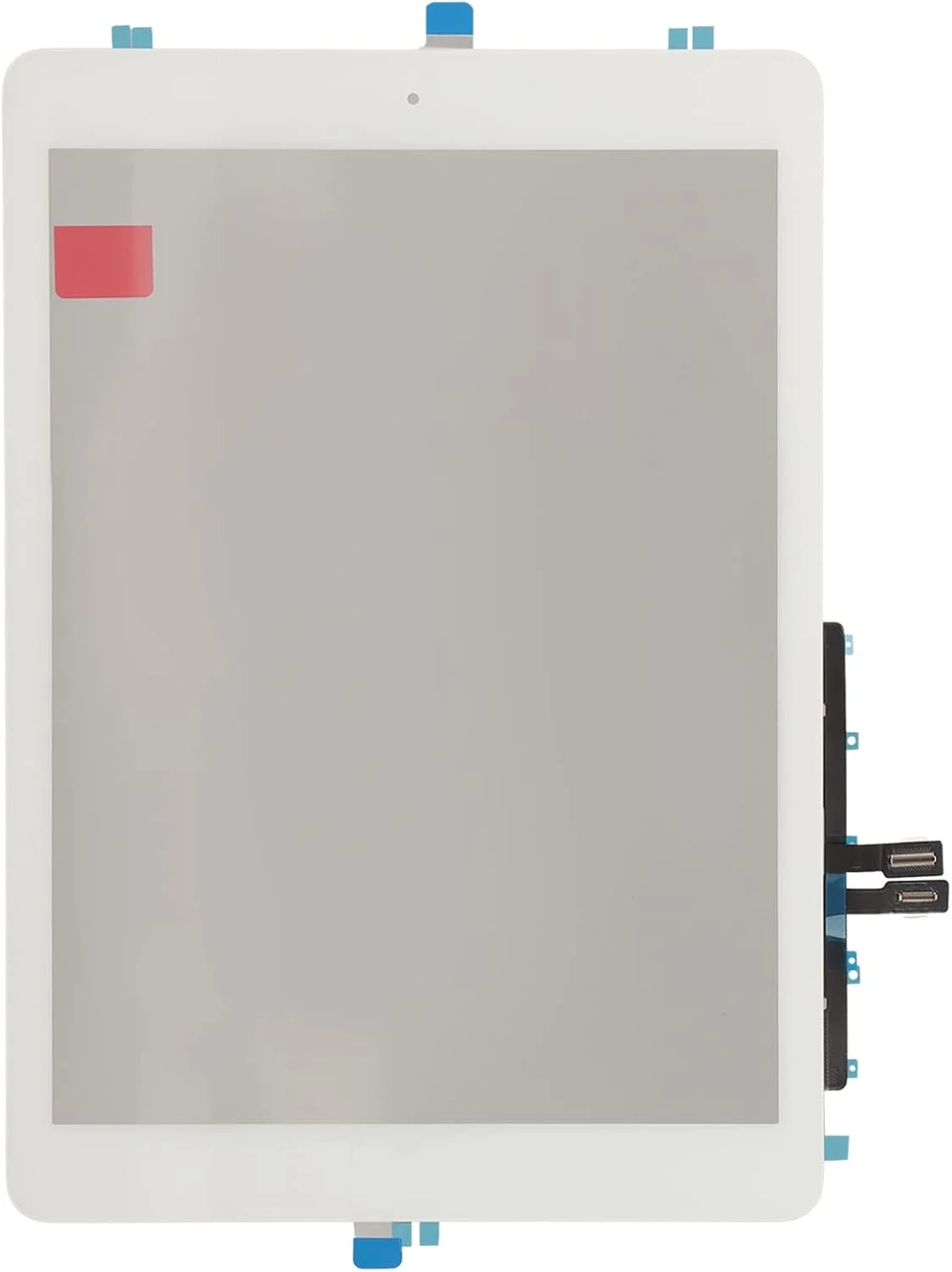 صفحه لمسی جایگزین برای تبلت آی او اس 6 2018، پنل دیجیتایزر شیشه ای جلو با دکمه هوم و براکت دوربین، بدون قطعه نمایشگر ال سی دی