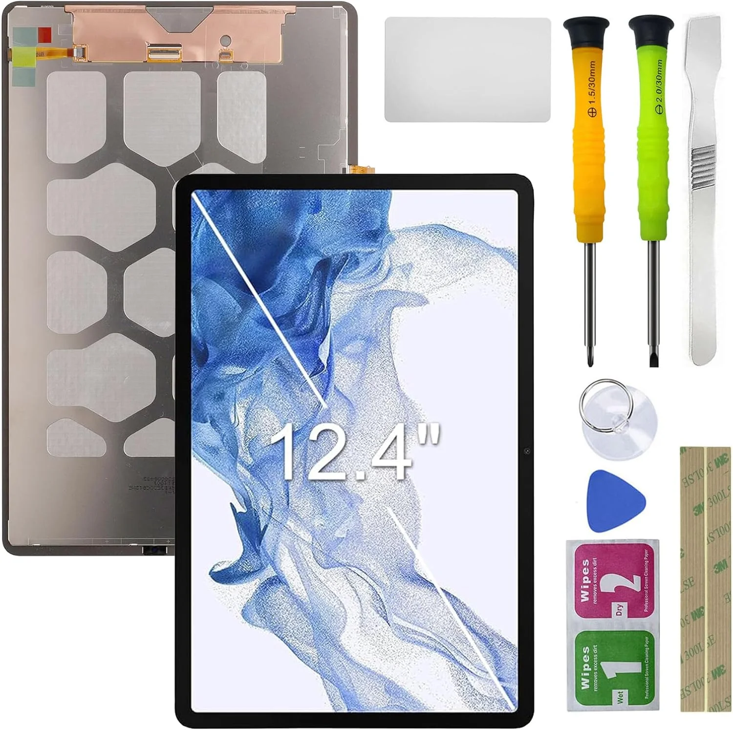 تعویض صفحه نمایش LCD تبلت گلکسی تب S9 FE پلاس برای تبلت سامسونگ گلکسی تب S9 FE+ (SM-X610 SM-X616)، صفحه لمسی دیجیتایزر LCD، مجموعه جایگزین، 12.4 اینچ، مشکی