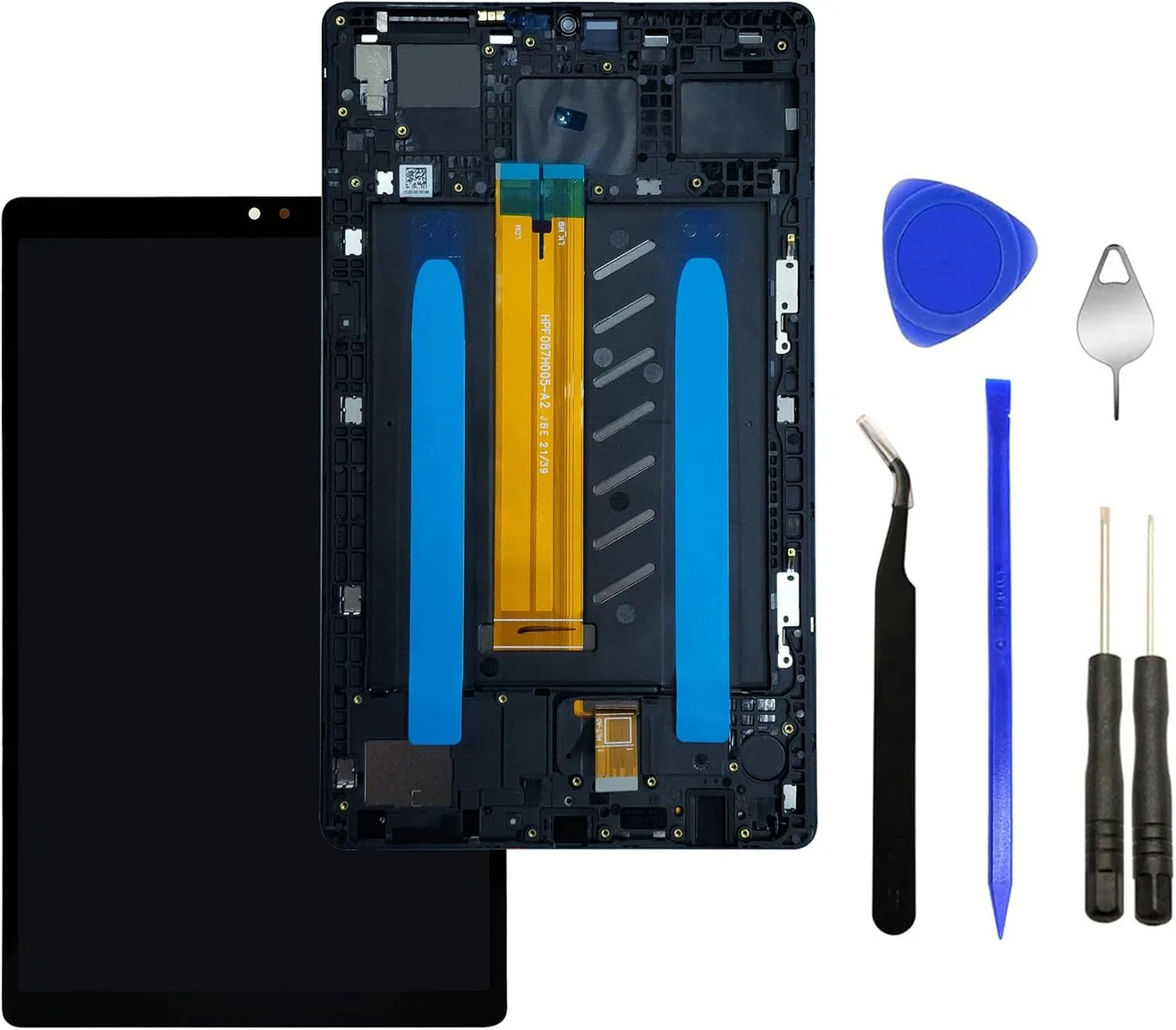 مجموعه تعویض صفحه نمایش ال سی دی و دیجیتایزر لمسی ایگل وایرلس با قاب مناسب برای Samsung Galaxy Tab A7 Lite SM-T220 SM-T227U + ابزار