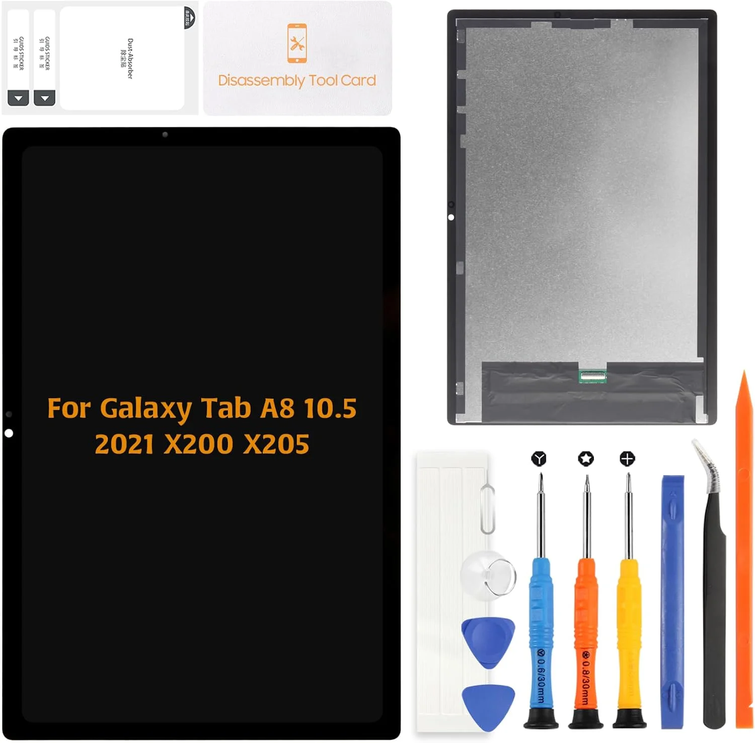 A-MIND برای جایگزینی صفحه نمایش سامسونگ گلکسی تب A8 10.5 اینچ 2021 مدل SM-X200 SM-X205، ال سی دی و تاچ اسکرین دیجیتایزر همراه با کیت ابزار