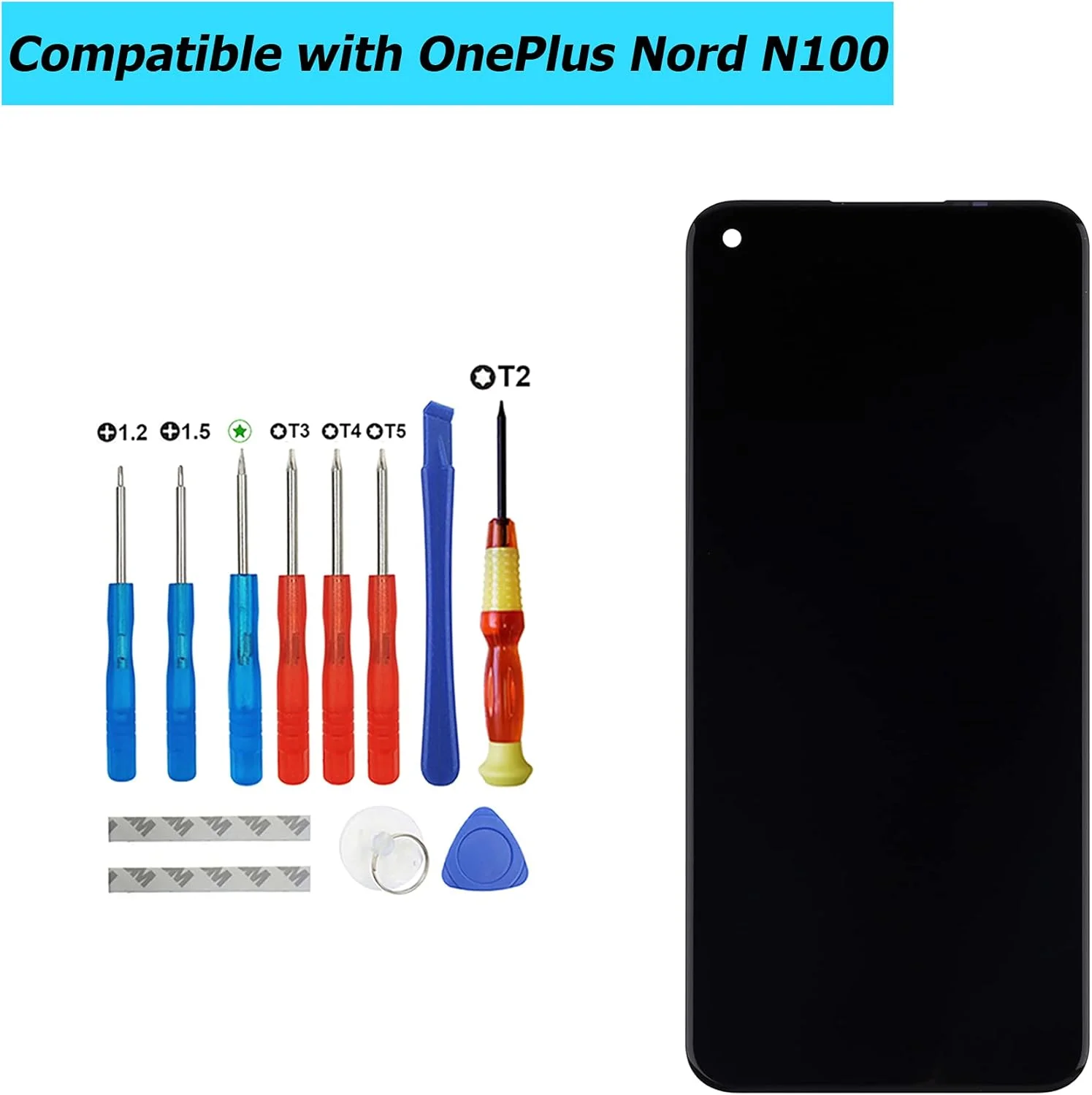 صفحه نمایش LCD سازگار با OnePlus Nord N100 BE2013 سایز 6.52 اینچ به همراه ابزار تعویض