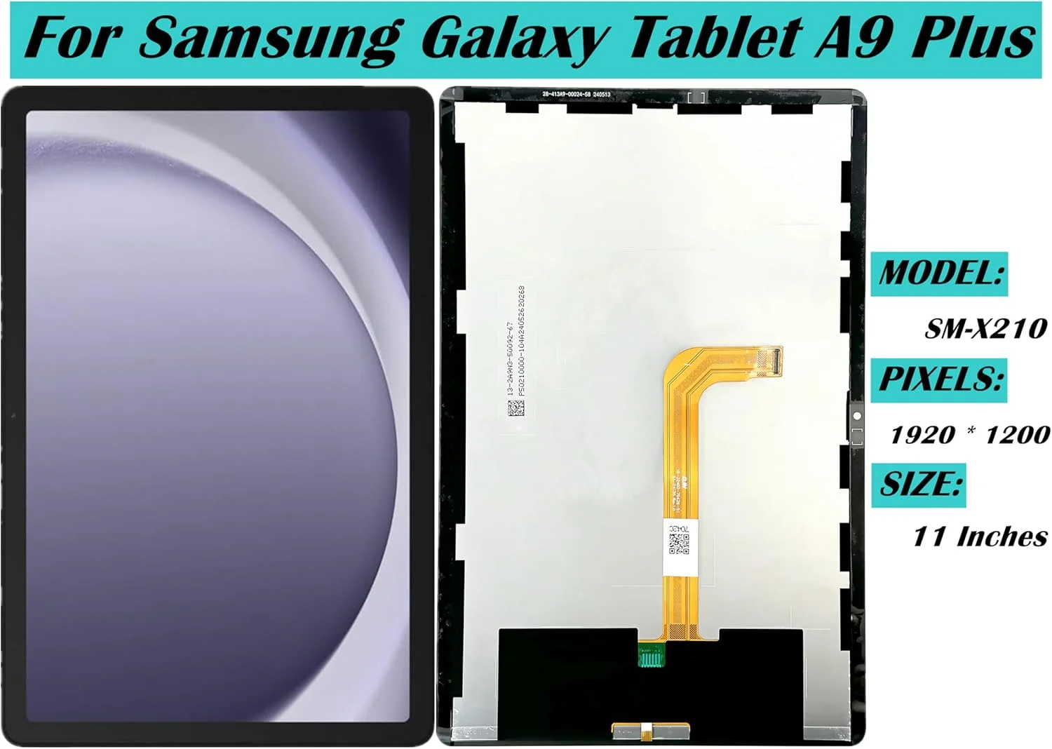 تعویض صفحه نمایش تبلت سامسونگ گلکسی A9 پلاس Qinqiyue، صفحه نمایش LCD مشکی با فریم، مناسب برای مدل های SM-X210 SM-X215، مجموعه قطعات تعمیر صفحه لمسی