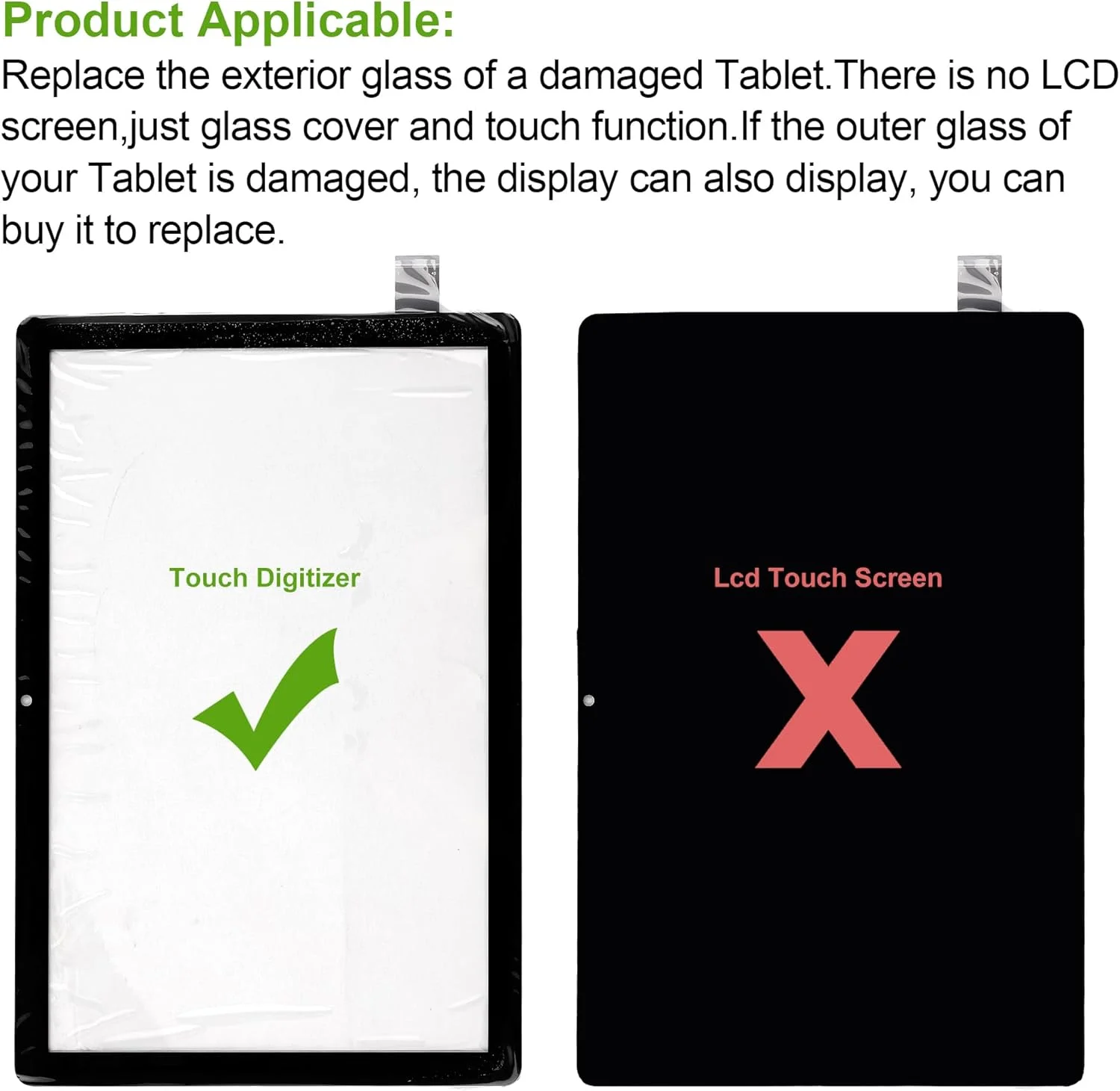 شیشه نمایشگر، شیشه جلویی، تعویض لنز صفحه نمایش بیرونی، سازگار با تبلت ONN 10.1" Gen 3 Surf 2022 مدل 100071485 / تبلت 10.1 اینچی Onn مدل 100092980 به همراه کیت ابزار تعمیر رایگان. (بدون نمایشگر LCD)