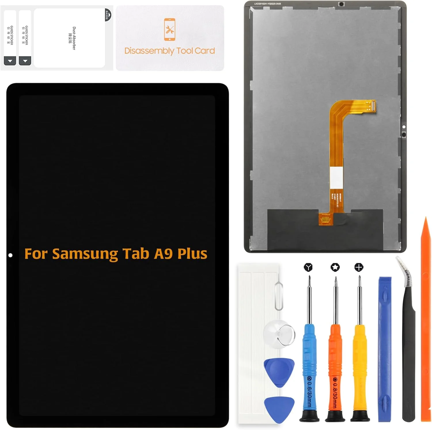 صفحه نمایش LCD جایگزین تبلت A-MIND Galaxy Tab A9 Plus A9+ 11 اینچی برای Samsung Tab A9 Plus A9+ SM-X210 X215 X216، مجموعه دیجیتایزر صفحه لمسی و شیشه (گرافیتی)