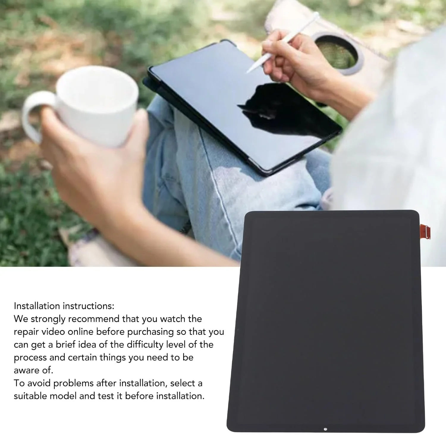 تعویض صفحه نمایش 6.8 اینچی ارگانیک Dpofirs برای تب S6 لایت P610 P615، فریم تب S6، مجموعه دیجیتایزر برای تب S6 لایت P610 P615