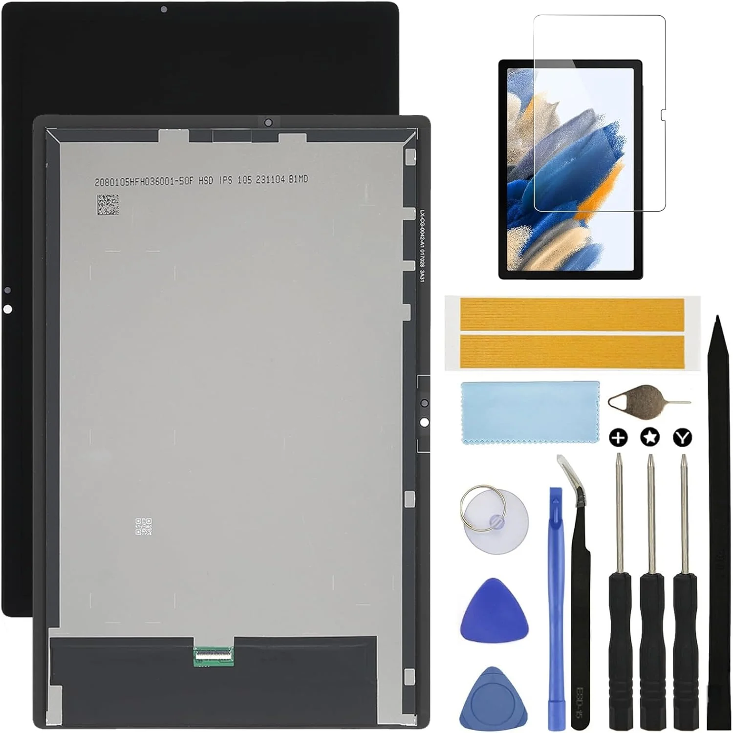 مناسب برای تبلت سامسونگ گلکسی تب A8 مدل SM-X200 با اندازه 10.5 اینچ (2021)، کیت تعویض صفحه نمایش تبلت، صفحه نمایش LCD به همراه تاچ اسکرین و دیجیتایزر، قطعات کامل برای تعمیر + محافظ صفحه نمایش (بدون قاب)
