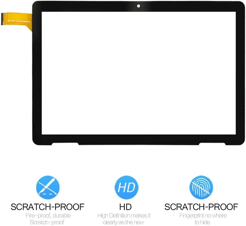 A-MIND صفحه لمسی تبلت Onn 10.1 اینچی مدل 2APUQW1027 مدل 100011886، شیشه لنز، قطعات تعویض و تعمیر به همراه ابزار رایگان