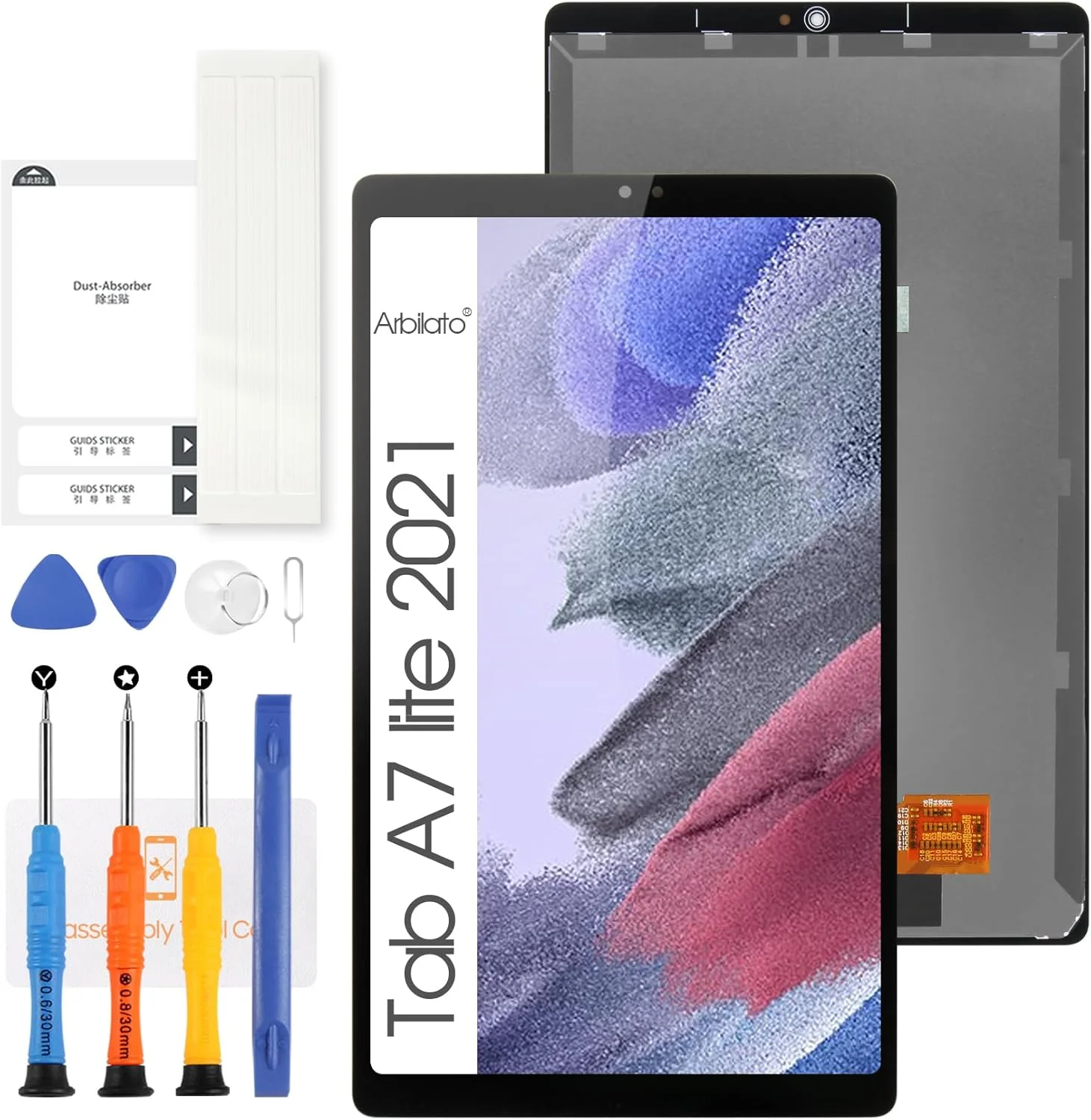 صفحه نمایش Arbilato برای تبلت سامسونگ گلکسی تب A7 لایت 2021 مدل های SM-T225,SM-T220,SM-T225N، صفحه لمسی دیجیتایزر، قطعات تعمیر (مشکی)