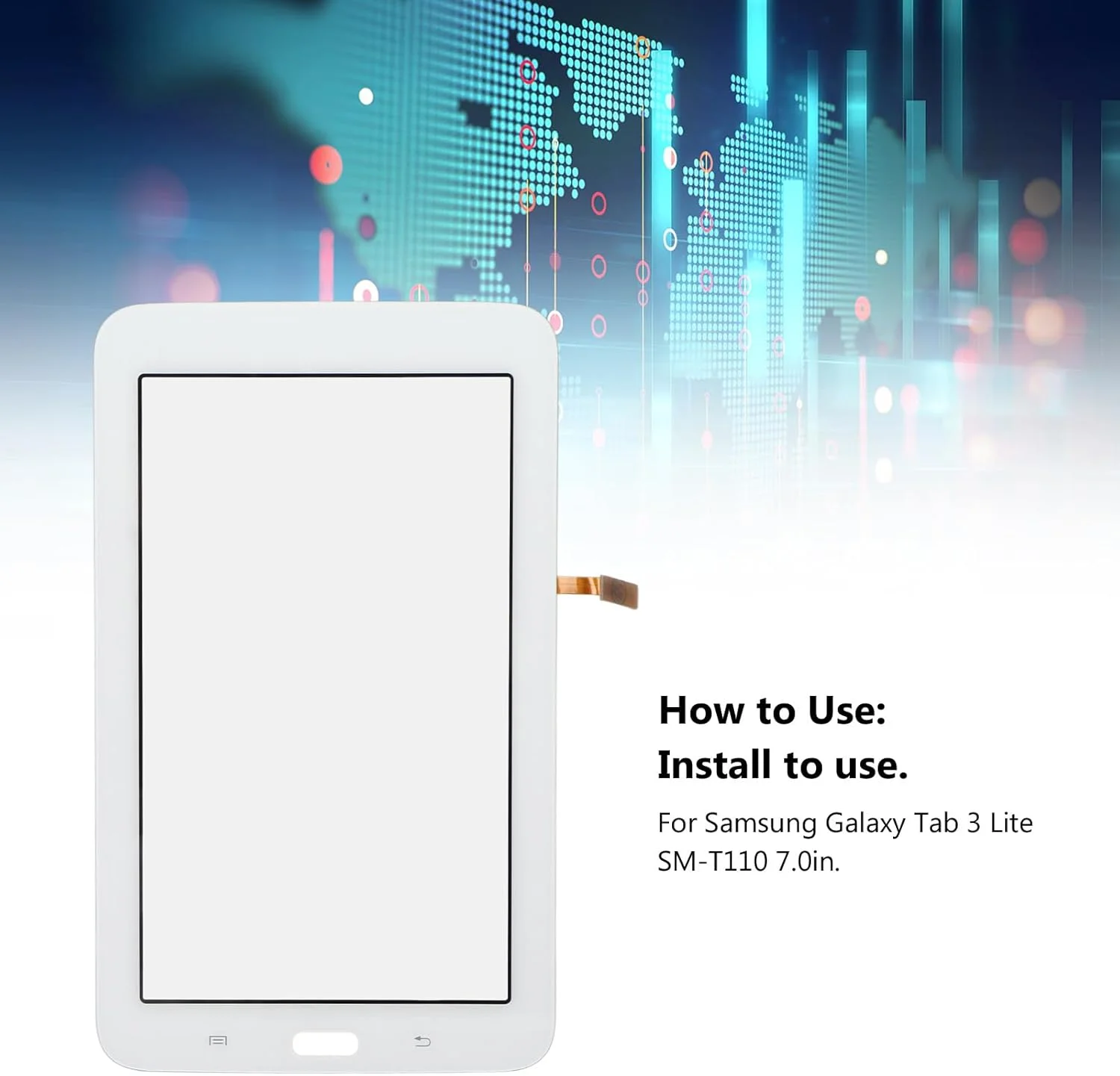صفحه لمسی تبلت ciciglow برای تبلت سامسونگ گلکسی تب 3 لایت SM T110 7.0 اینچ، صفحه لمسی شیشه ای دیجیتایزر، قطعات جایگزین، پنل جلویی تبلت (سفید)