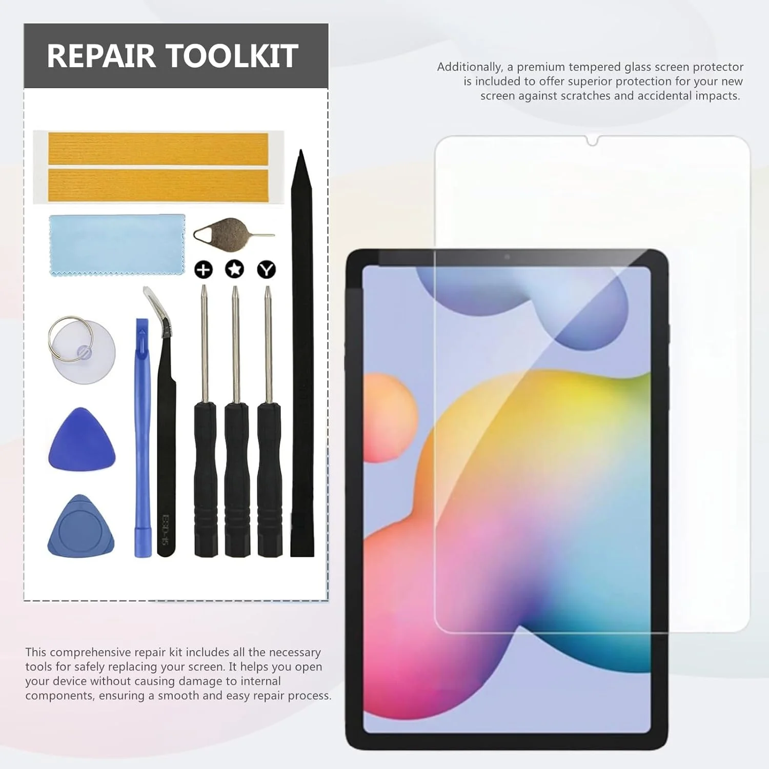 مناسب برای تبلت سامسونگ گلکسی تب S6 لایت SM-P615 10.4 اینچ (2020)، کیت تعویض صفحه نمایش تبلت، صفحه نمایش LCD و تاچ اسکرین دیجیتایزر، مجموعه کامل قطعات تعمیر + محافظ صفحه نمایش (بدون قاب)