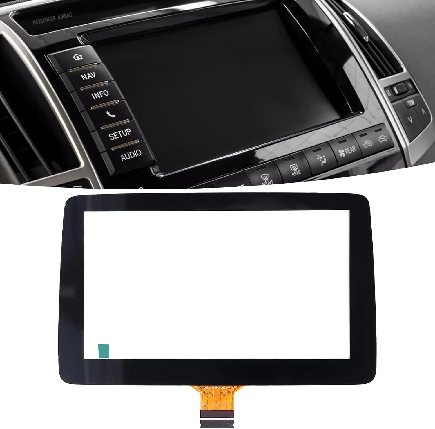 صفحه لمسی جایگزین برای خودرو Mazda 3 مدل 2014، 2015، 2016، سایز 7 اینچ، مدل Ymiko Digitizer، قطعات جایگزین تبلت شیشه ای، شیشه صفحه نمایش لمسی K40005A29F اکریلی