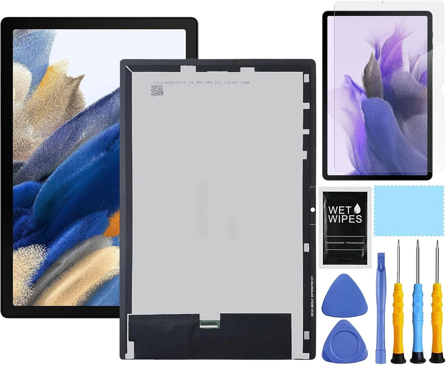 مجموعه تعویض صفحه نمایش تبلت سامسونگ گلکسی Tab A8 مدل SM-X200 SM-X205، صفحه لمسی دیجیتایزر LCD، سایز 10.5 اینچ، مشکی