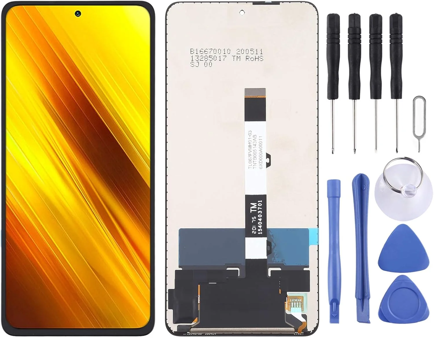 مجموعه کامل صفحه نمایش LCD و دیجیتایزر برای شیائومی پوکو X3 / پوکو X3 NFC / پوکو X3 پرو M2102J20SG, M2102J20SI, MZB07Z0IN / MZB07Z1IN / MZB07Z2IN / MZB07Z3IN / MZB07Z4IN / MZB9965IN / M2007JCG / M2007J2