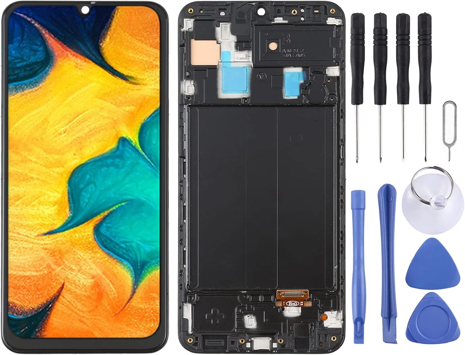 صفحه نمایش OLED LCD برای گوشی سامسونگ گلکسی A30 مدل SM-A305 به همراه تاچ و فریم (مشکی)