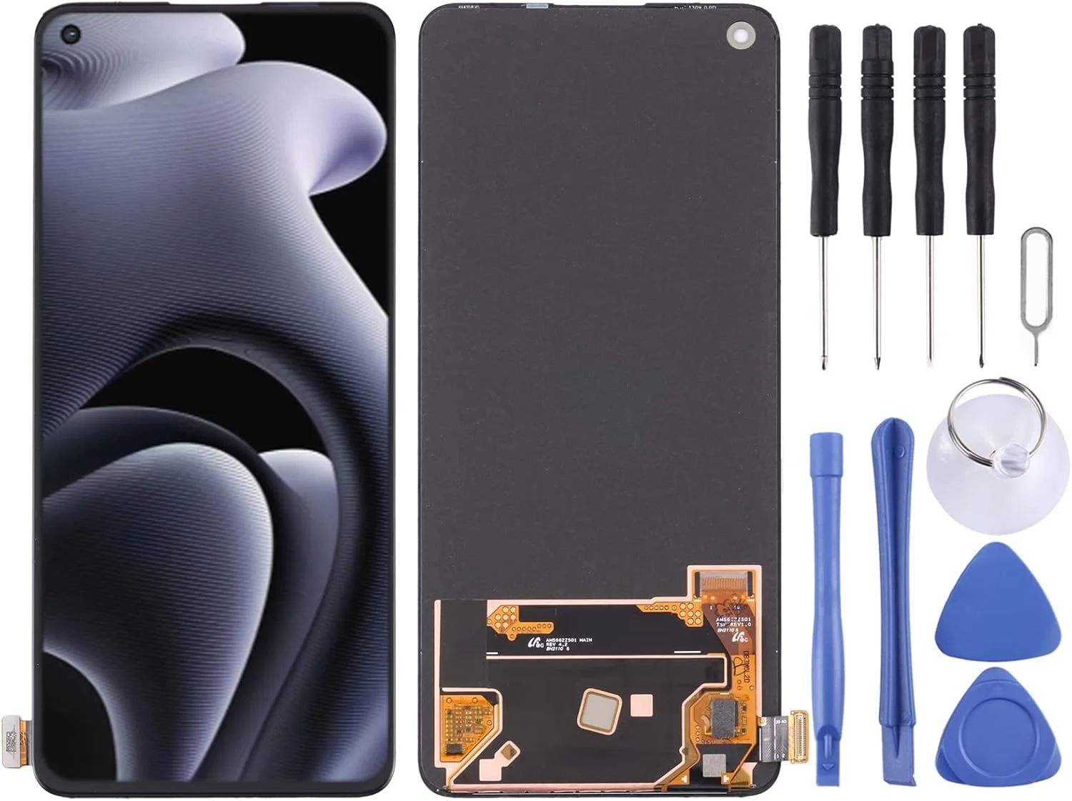 مجموعه کامل ال سی دی AMOLED مناسب برای گوشی Realme GT Neo 3T به همراه تاچ و قطعات جایگزین