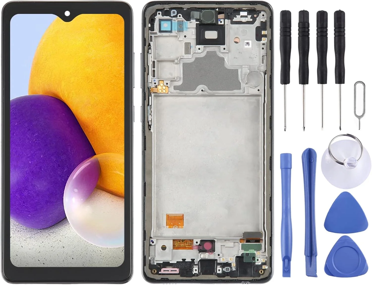 صفحه نمایش OLED LCD برای سامسونگ گلکسی A72 SM-A725 به همراه فریم