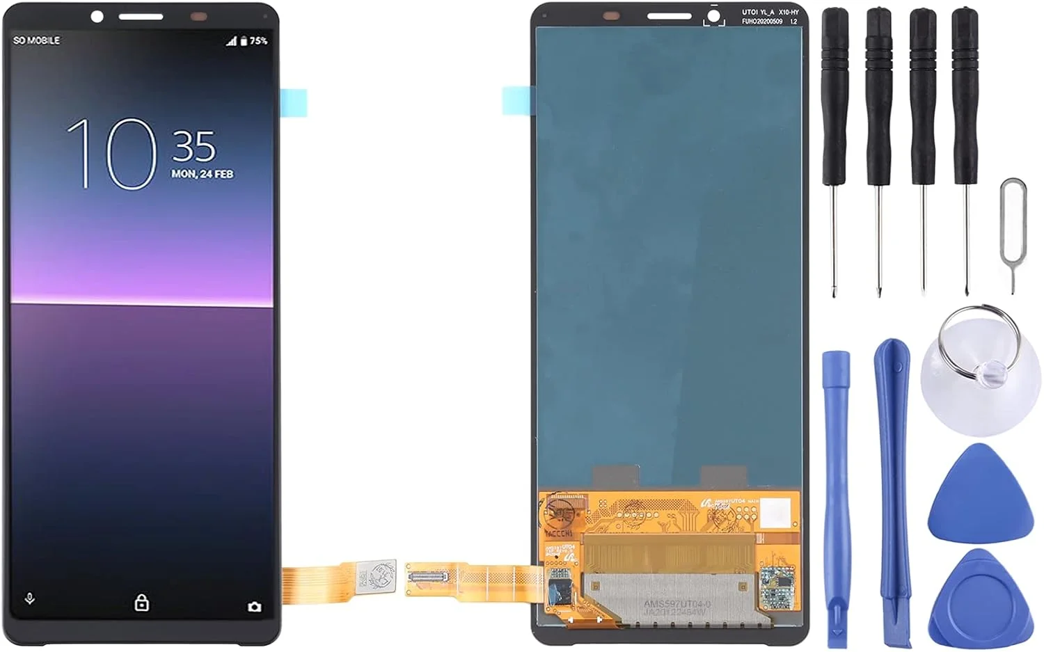 مجموعه کامل صفحه نمایش ال سی دی و دیجیتایزر جایگزین تلفن همراه برای سونی اکسپریا 10 II