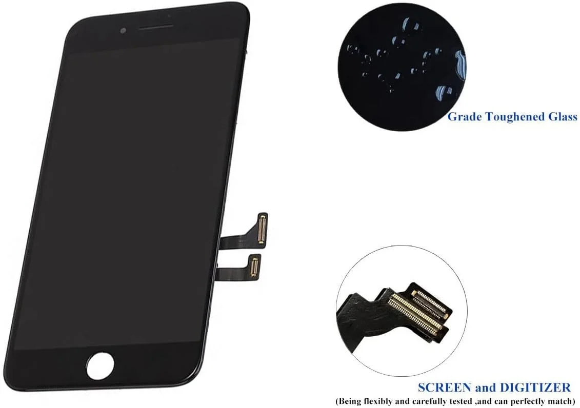 صفحه نمایش LCD و دیجیتایزر جایگزین مشکی 5.5 اینچی برای آیفون 7 پلاس سازگار با مدل های A1661 A1784 A1785 به همراه کیت ابزار تعمیر کامل