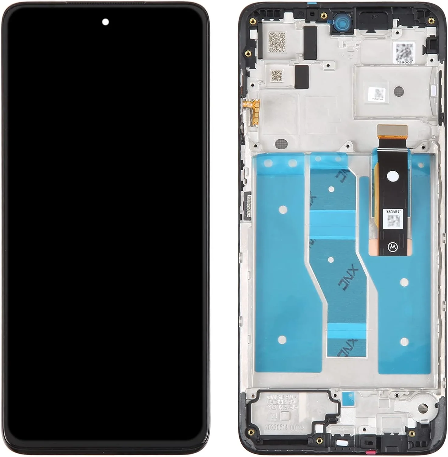 صفحه نمایش ال سی دی جایگزین تلفن همراه برای موتورولا Moto G82، مجموعه کامل دیجیتایزر با قطعه تعمیر فریم