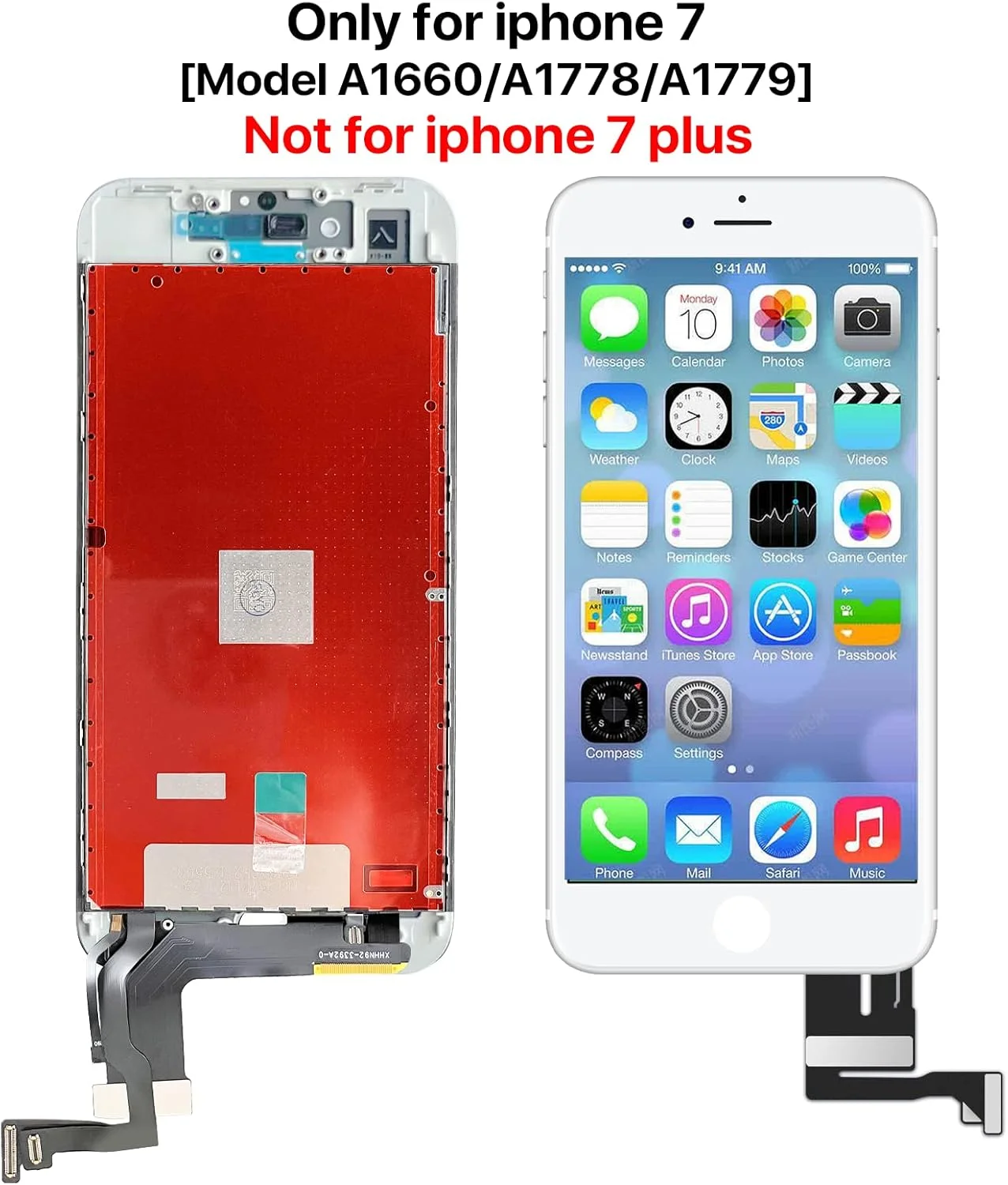 تعویض صفحه نمایش QTlier برای آیفون 7 4.7 اینچی، صفحه نمایش لمسی LCD به همراه ابزار تعمیر (سفید)