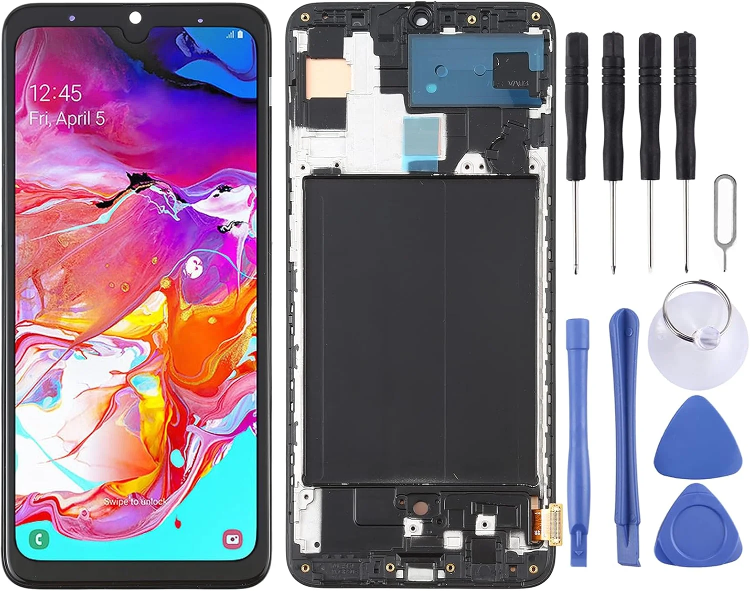 صفحه نمایش OLED LCD برای گوشی سامسونگ گلکسی A70 SM-A705 (6.39 اینچ) به همراه تاچ و فریم (مشکی)