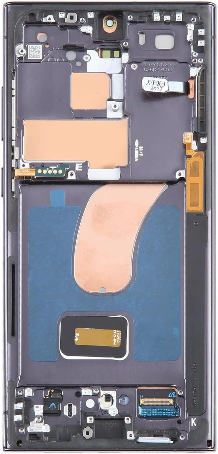 قطعات یدکی جایگزین تلفن همراه برای گلکسی S23 Ultra SM-S918B نسخه اروپا، صفحه نمایش LCD، دیجیتایزر، مجموعه کامل با فریم