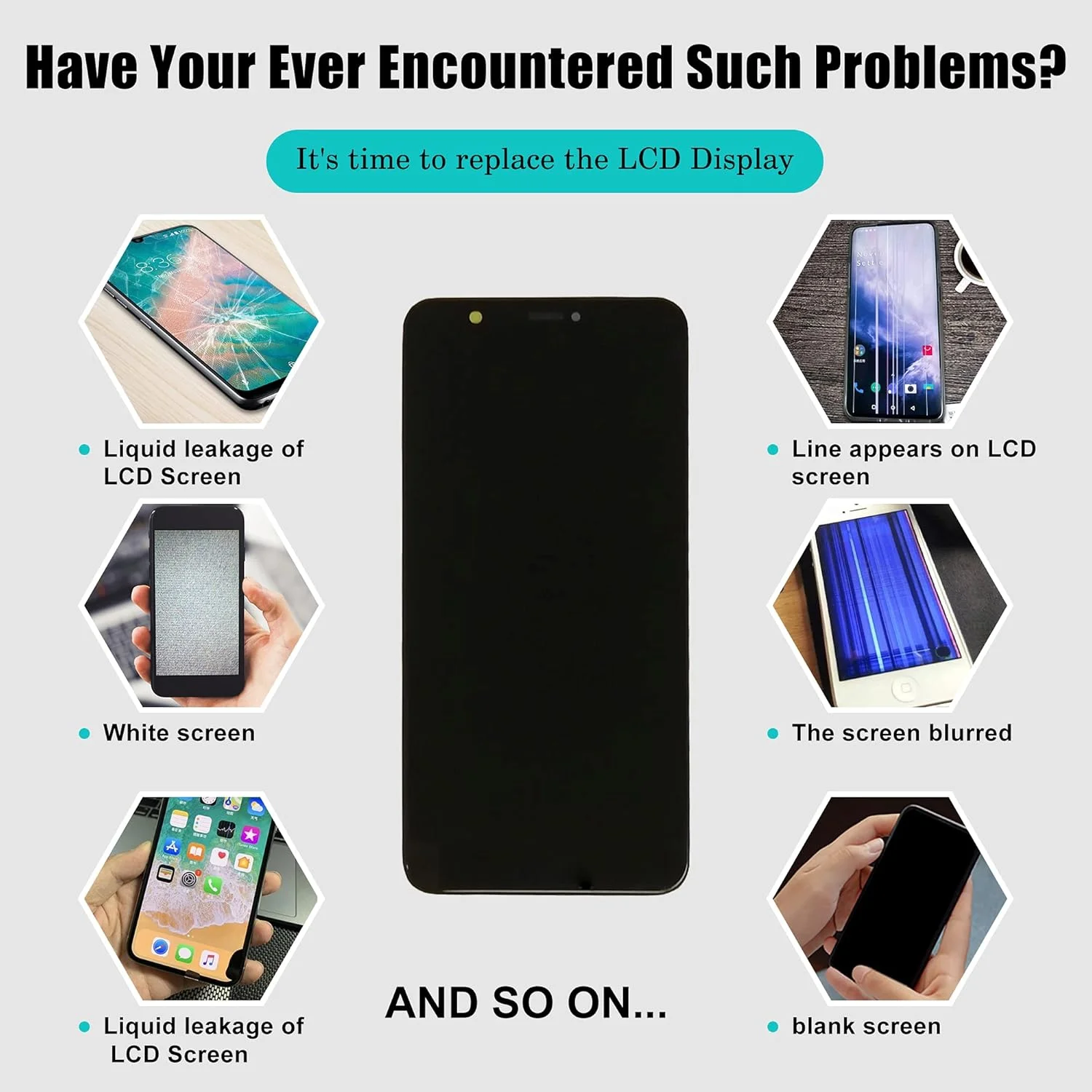 صفحه نمایش LCD جایگزین سازگار با Huawei P Smart (مشکی با قاب) به همراه ابزار تعمیر