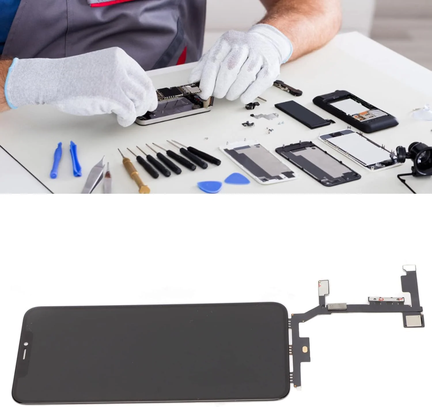 محافظ صفحه نمایش سازگار با آیفون XS MAX، صفحه نمایش جایگزین تلفن همراه، صفحه نمایش اصلی جایگزین، صفحه لمسی LCD، قطعات تعمیر برای آیفون XS MAX